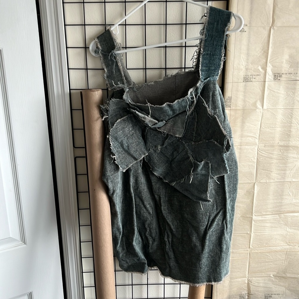Hand sewn denim top